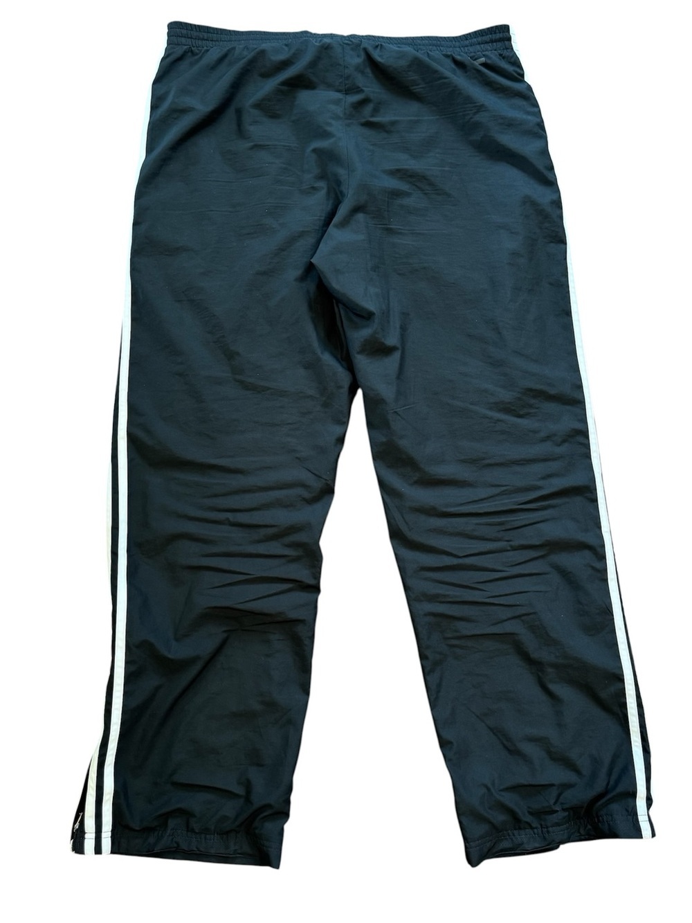 adidas Track Pants Mens Sz L Black 3 Stripe Y2K 2008 Drawstring Athletic Soccer